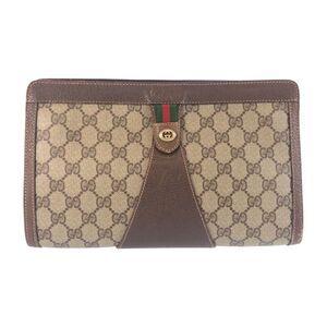 Gucci Vintage Clutch Bag GG Supreme Canvas/Leather